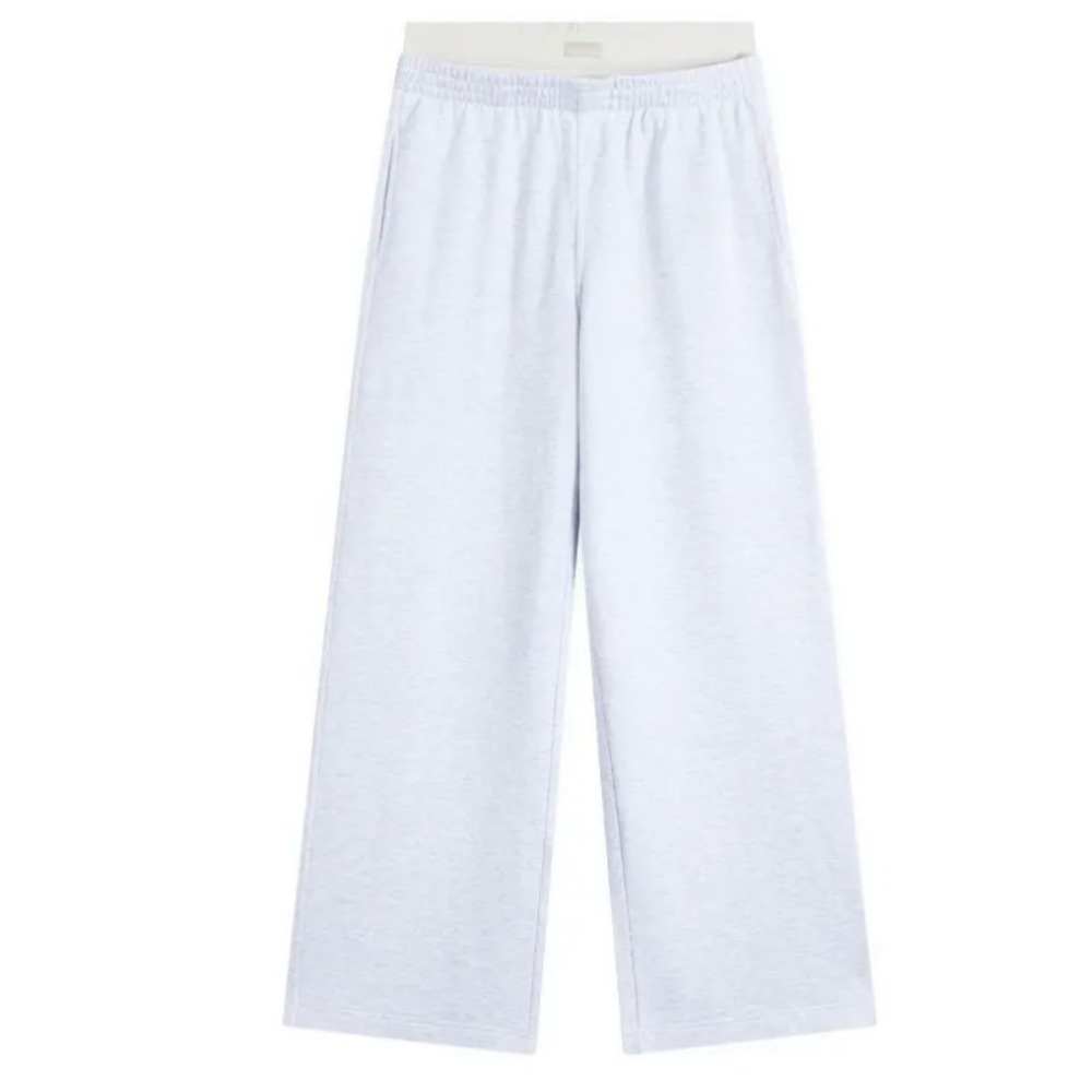 Skims Cotton Fleece Exposed Boxer Pant PT-PTN-10459W Light Heather Grey, 3X